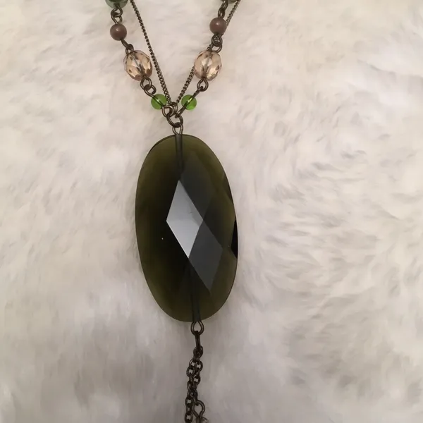 Lia Sophia Vintage Green Beaded Necklace - Image 3