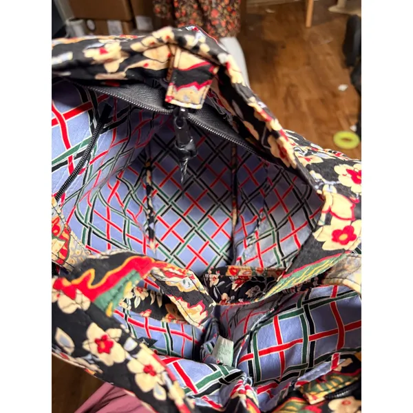 Vera Bradley Versailles Carry Me Away Tote Bag Quilted Floral Black Large 18.5" - Image 10