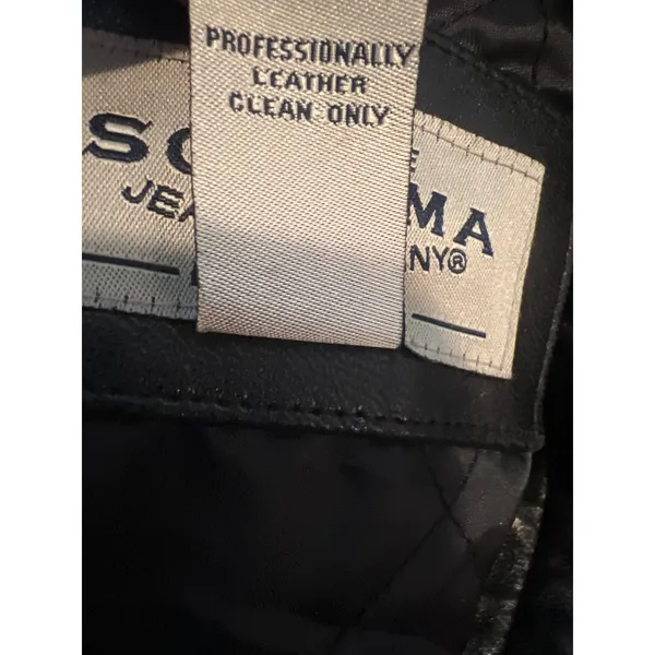 Sonoma women Black Genuine Leather Hooded Jacket Parka Coat Small fur lined hood - Image 5