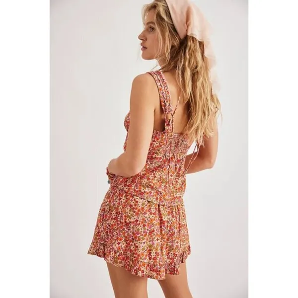 FREE PEOPLE Ellia Printed Set in Spring Blossom Combo Size Medium NWT - Image 14