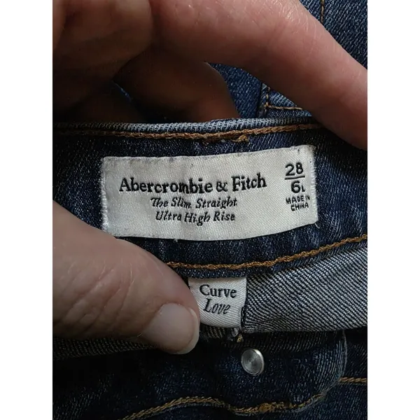 Abercrombie & Fitch Straight Jeans Women's 28 Blue Ultra High Rise Denim 6 - Image 4