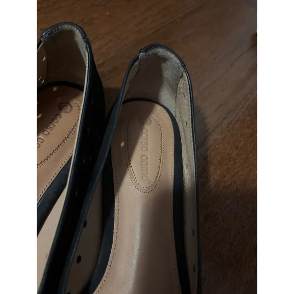 Corso Como‎ Pointed Toe Flats Laser Cut Black Leather Professional Chic 9.5M - Image 3