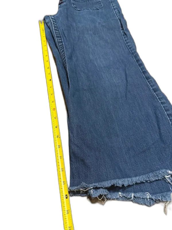 True Religion Vintage Y2K Cropped Flare Patch Pocket Jeans Size 32 Medium Wash - Image 7