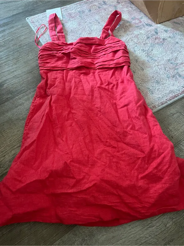 Abercrombie & Fitch Emerson Dress Skort Red Women’s XS Linen Shorts Pocket - Image 12