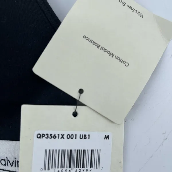Calvin Klein Black Wireless Logo Band Bra - Image 5