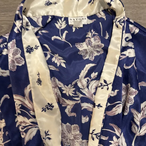 Natori Floral Silky Kimono Open Front With Self‎ Tie Robe Multicolor Size XS - Image 5