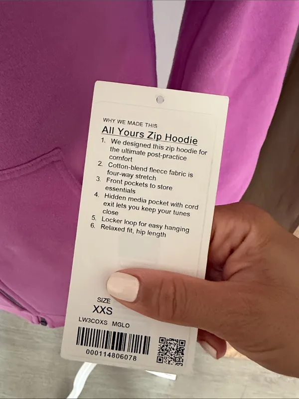 Lululemon All Yours Zip Hoodie in Magenta Glow XXS - Image 8