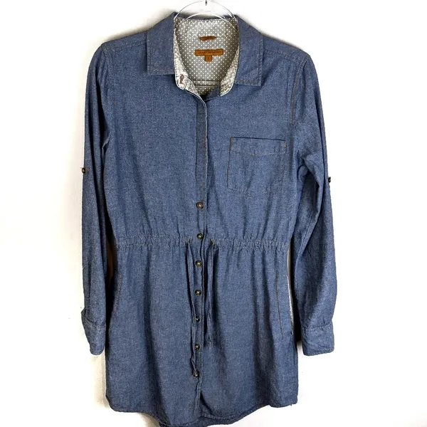 Jachs‎ Girlfriend Eda Chambray Shirt Dress Sz Small - Image 2