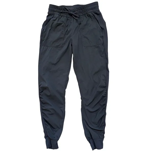 Lululemon Beyond the Studio Jogger Women 8 Graphite Herringbone‎ Ruched Pant - Image 3
