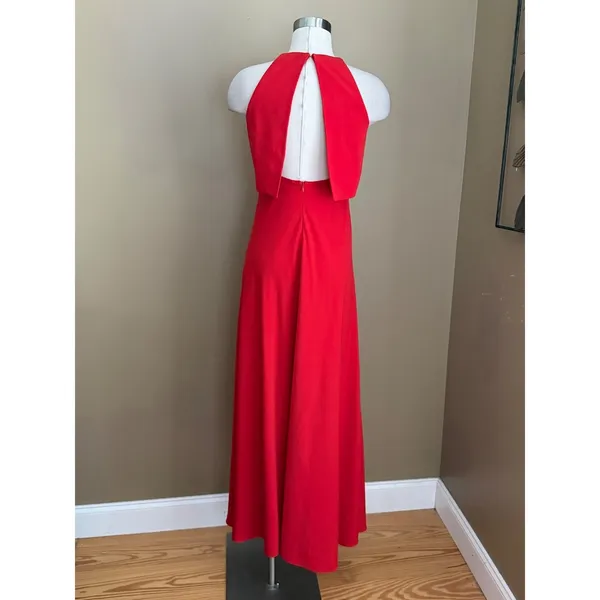 Jill Jill Stuart Red Dress Popover Halter Gown‎ 2 Minimalist Elegant Gala - Image 7