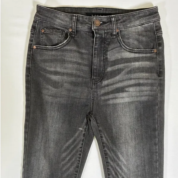 Risen Los Angeles Womens 27/5 Faded Black High Rise Distressed Skinny Jeans - Image 3