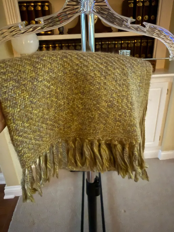 Oversized green herringbone style scarf - Image 2