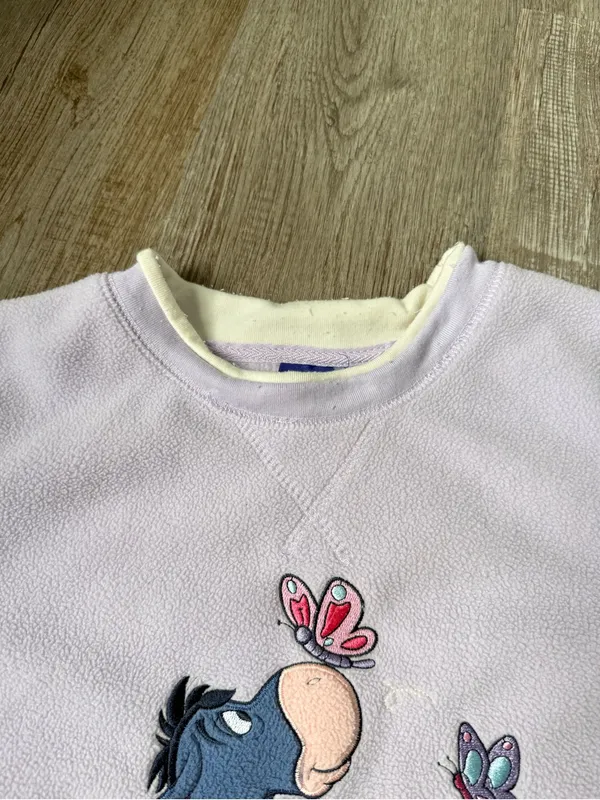 Disney VTG Eeyore Fleece Sweatshirt Adorable And That’s Enough Purple Size M - Image 4