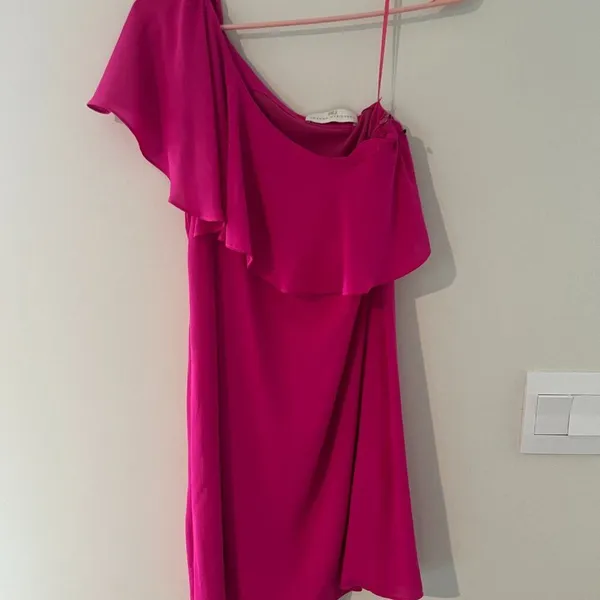 Amanda Uprichard One Shoulder Fuchsia Pink Ruffled Dress size‎ P - Image 7