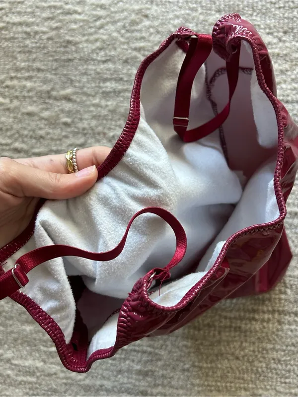 SHEIN Burgundy Glossy Satin Cami Top - Image 4