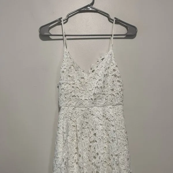 ASTR the‎ Label Lace A-Line White Midi Dress Size Small - Image 3
