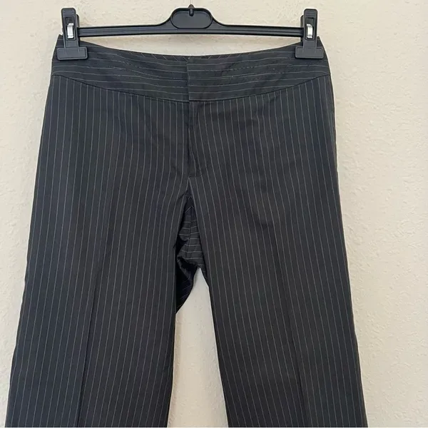 Banana Republic Striped Trousers Gray Dress Pants Size 4 Silk Blend - Image 3