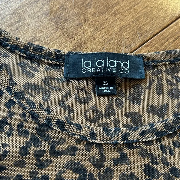 mesh cheetah top Black - Image 2