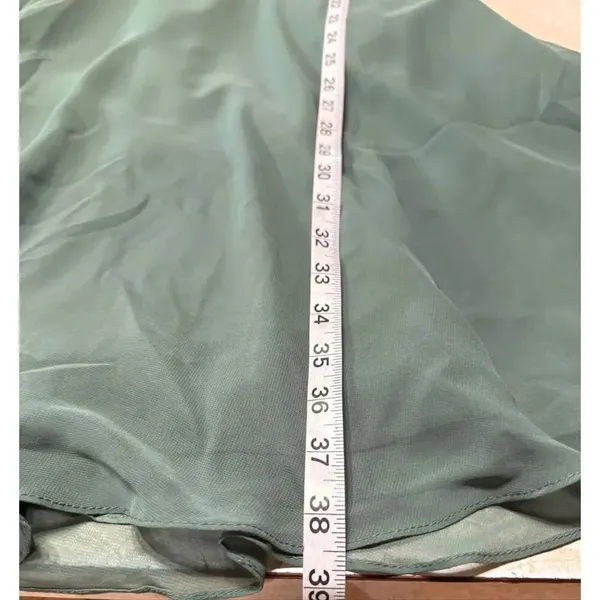Azazie Diana, knee-length, V-neck bridesmaid/cocktail dress Sz 4 Sage Green/Agav - Image 7