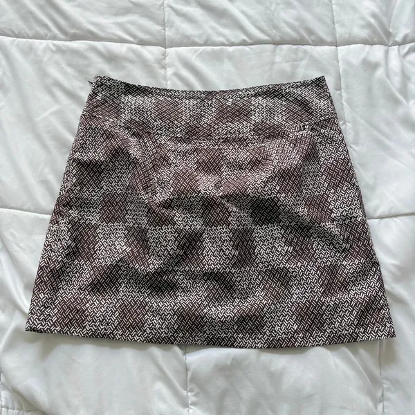 IZOD Golf Skirt Skort Womens 2 Brown White Geometric Activewear Quiet Luxury‎ - Image 7