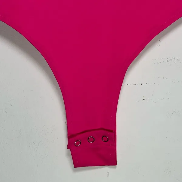 REORIA Women Hot Pink High Neck Racerback Sleeveless Thong Bodysuit XL‎ 8638 - Image 6