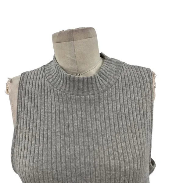 Anthropologie‎ Ro & De Rib Tunic Tank Top Sleeveless Turtleneck Gray Size Small - Image 4