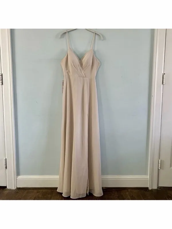 NWT‎ Azazie Everleigh Frost A-Line Pleated Chiffon Maxi Bridesmaid Dress - Image 4
