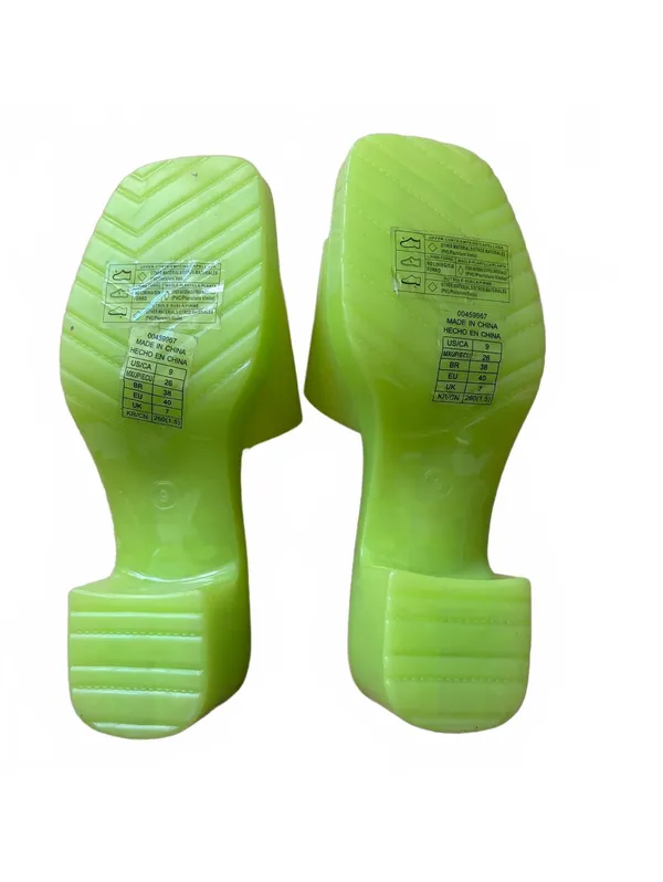 Barbie Jelly Block Heel Sandals Lime Green Women's Size 9 - Image 3