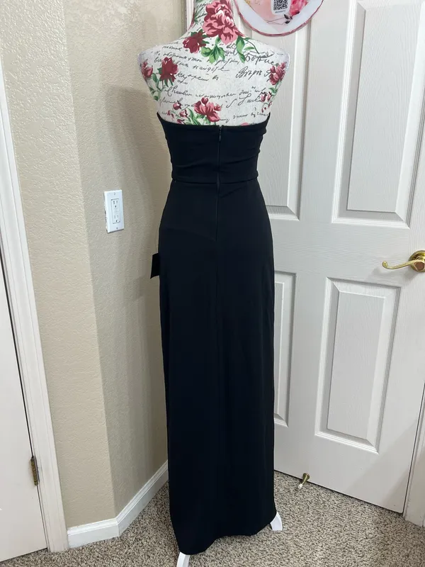 Lulus Striking Aura Black Pearl Strapless Mermaid Maxi Dress - Image 5