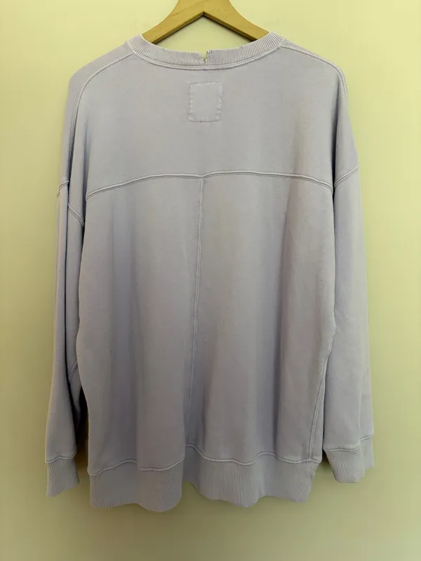 Aerie The Chill Crewneck Pullover Going off the Rails Lavender Medium - Image 4