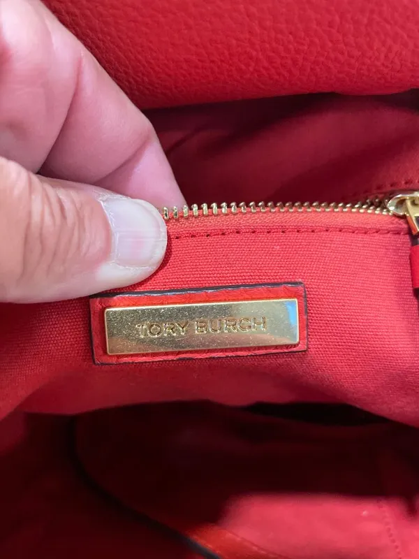Tory Burch wms red orange suede leather tassled crossbody handbag SKU 10-229 - Image 16