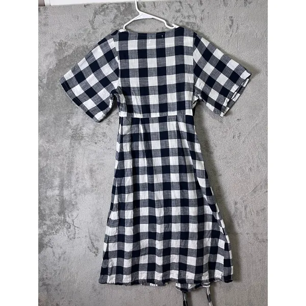 Urban Outfitters Gingham Surplice Wrap Midi Dress Prairie‎ Cottagecore Picnic SM - Image 6