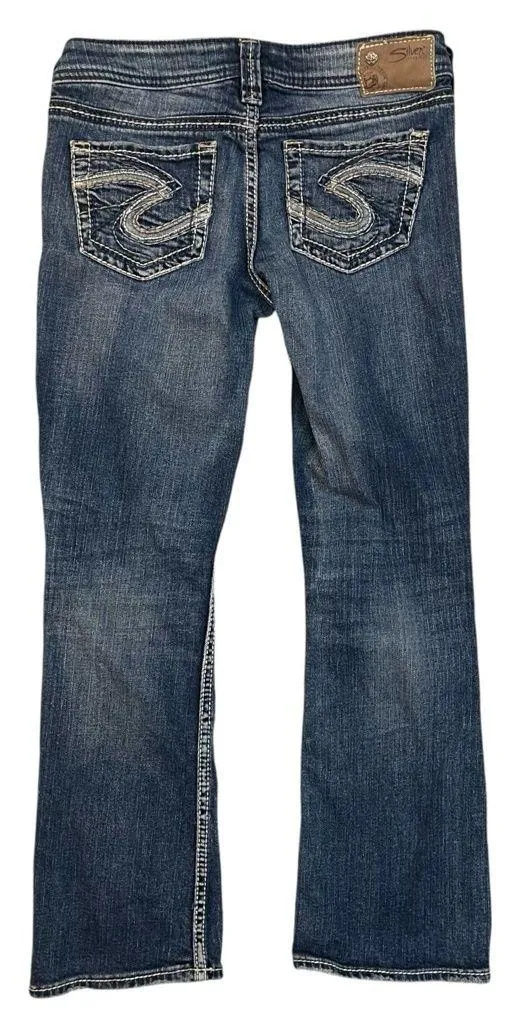 Silver Jeans Aiko Thick Stitch Dark Blue Bootcut Western Jeans Low Rise Y2K - Image 2