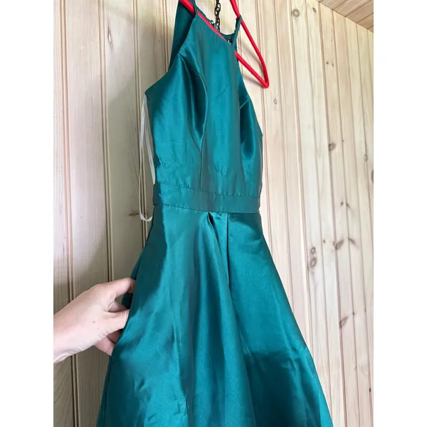 Lulus Broadway Show Emerald Green High-Low Gown Ball Prom Event Classy Medium - Image 5