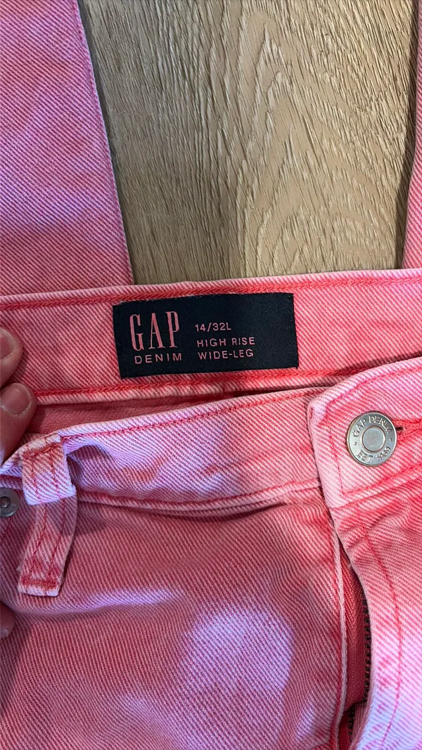 Gap Pink High-Rise Wide-Leg Jeans - Image 3