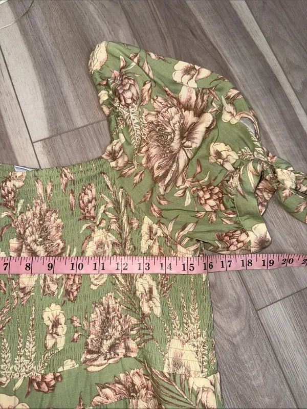 Aqua Bendita x Target floral puff sleeve smocked mini dress size large NWT - Image 9