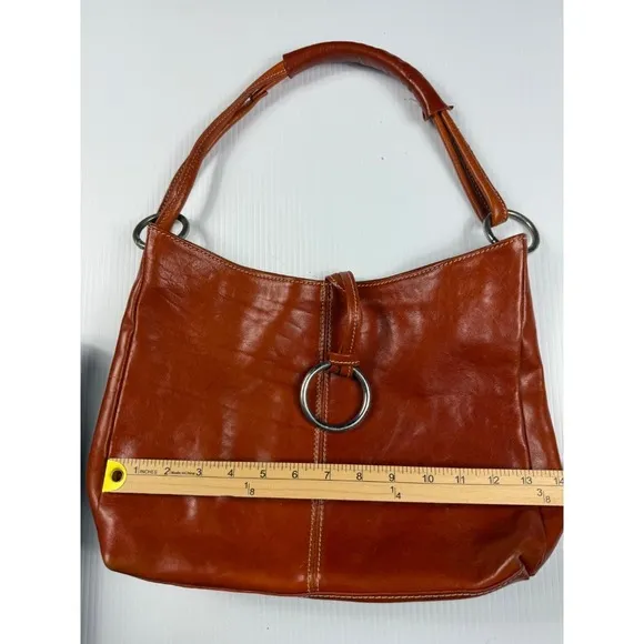 Micro Firenze Leather‎ Hobo Bag Designer Ring Accent Shoulder Bag - Image 3