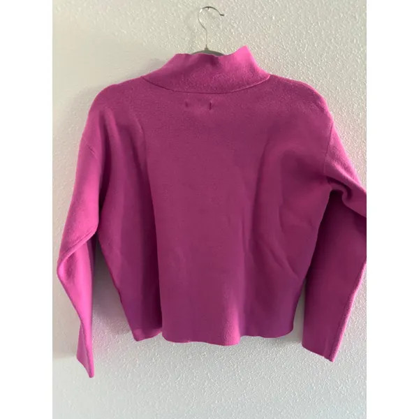 Maeve Anthropologie The Carys Mock-Neck Sweater Womens XS Purple Cropped Classic - Image 2