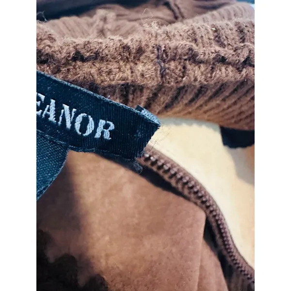 Vintage Y2K Misdemeanor‎ Patchwork Suede Hooded Duster Cardigan Sweater Jacket L - Image 8
