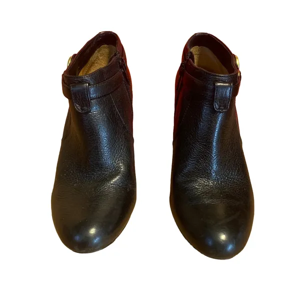 Coach "Salene Cow Safari" Black Leather Heeled Bootie W/Box (5) - Image 7