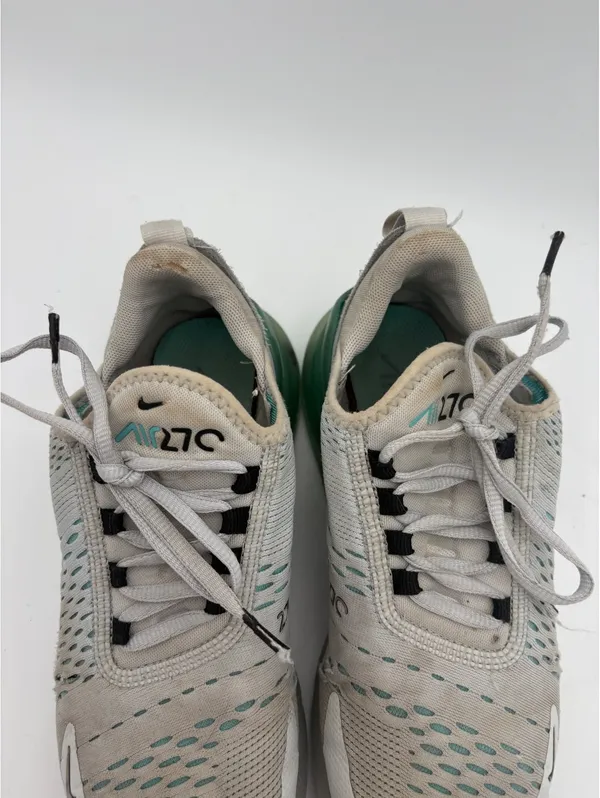 Nike Air Max 270 Platinum Aurora Woman’s Size 7 White and Green Sneakers (Read) - Image 3