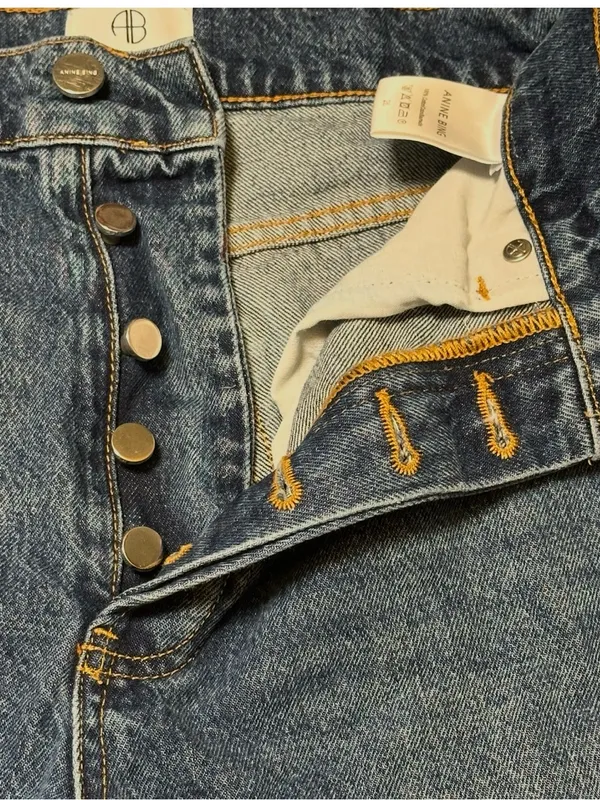 ⁠Anine Bing Sonya Jeans Size 26 High Rise Slim Straight Button Fly Rigid Denim - Image 10
