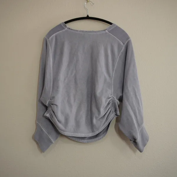 FP Movement Size Small‎ Purple Grey Sweatshirt Ruched Side Cropped Oversized - Image 9