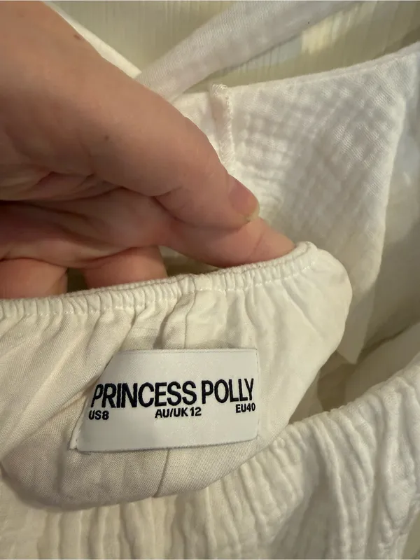 Princess Polly White Milkmaid Open Back with Tie Mini Dress - Image 2