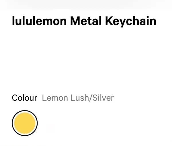 Lululemon Metal Keychain Lululemon Lemonlush / Silver - Image 5