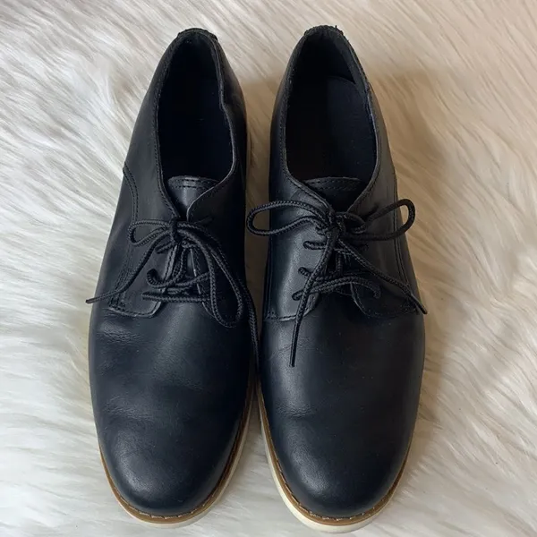 Timberland Black Leather Sensorflex Lakeville Oxford Shoes Size 7 - Image 2
