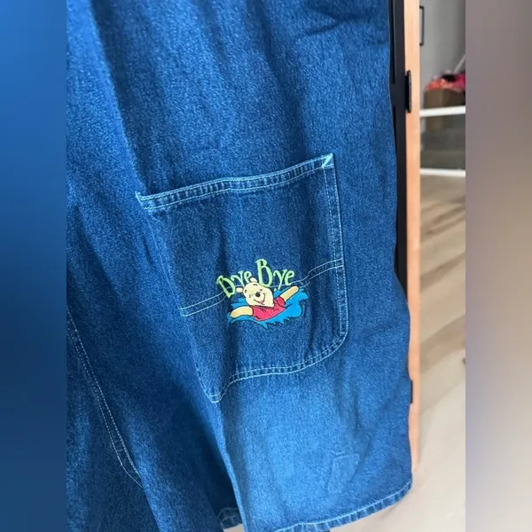 Vintage Disney winnie the pooh overalls embroidered plus denim friends shorts - Image 6