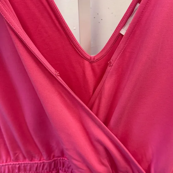 NWT The Drop Women's @caralynmirand Sleeveless‎ Wrap Jumpsuit Rose Pink Stretch - Image 9