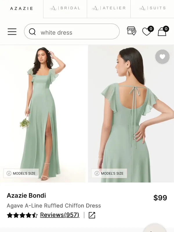 Bridesmaid Azazie Dress Chiffon - Image 5