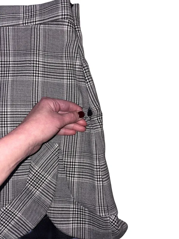 ZARA Asymmetrical Plaid Skirt - Image 3